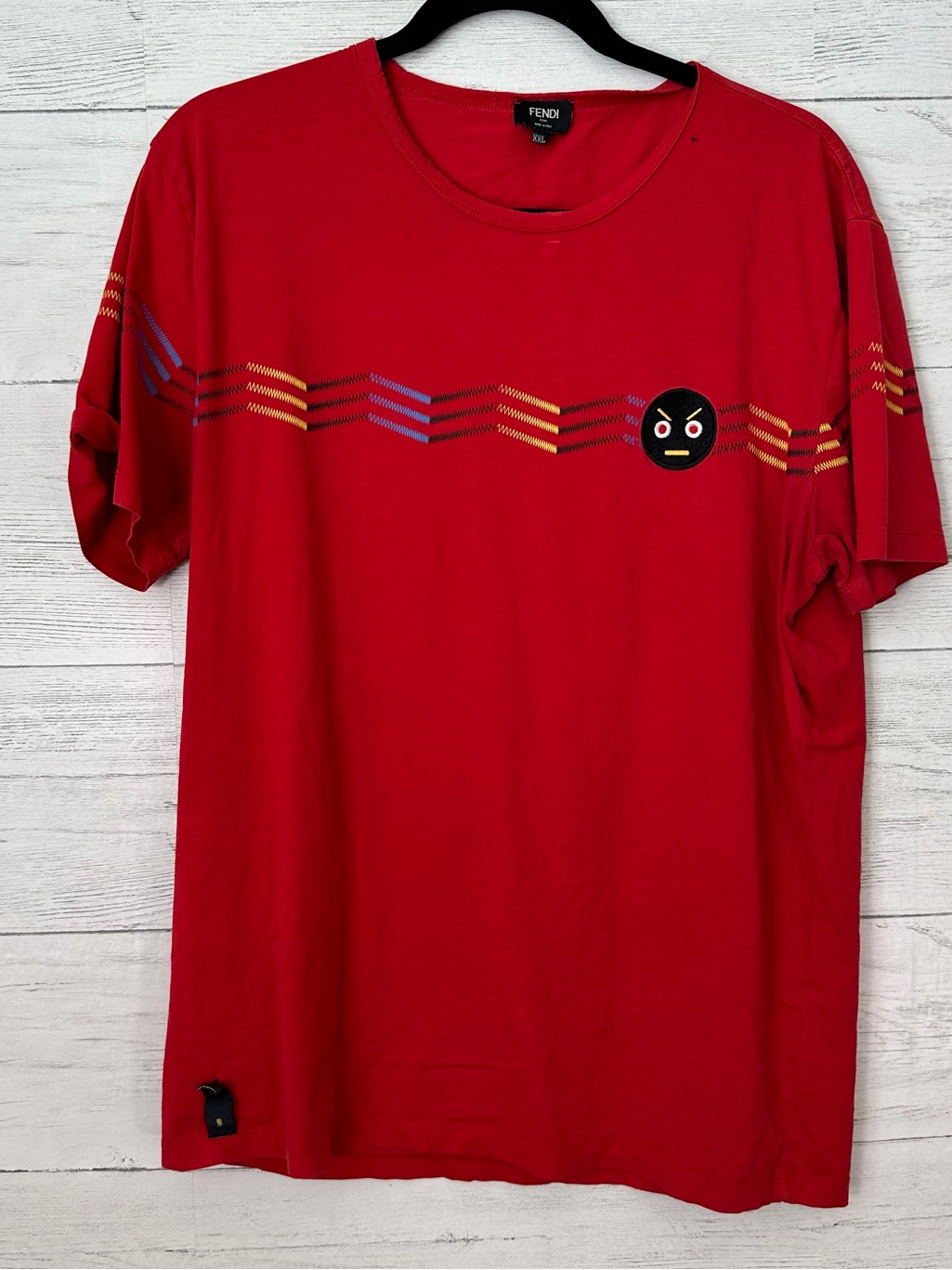 Vintage Fendi Men’s Red Graphic Monster Crewneck T-Shirt